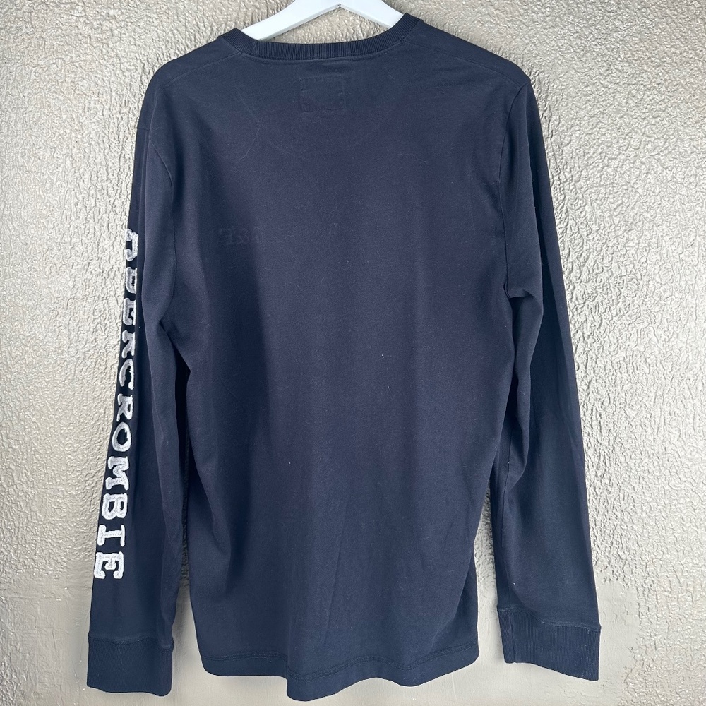 Abercrombie & Fitch Men’s Sz Large Black Muscle Long Sleeve Crew Neck T-Shirt - Picture 2 of 4